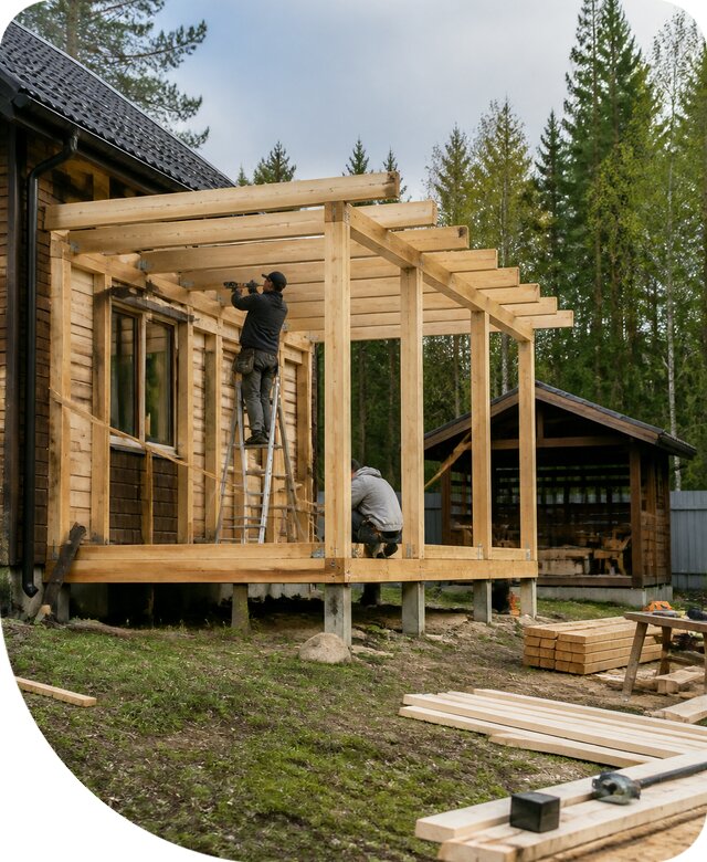 Строительство пристроек и построек на участке в Сланцах